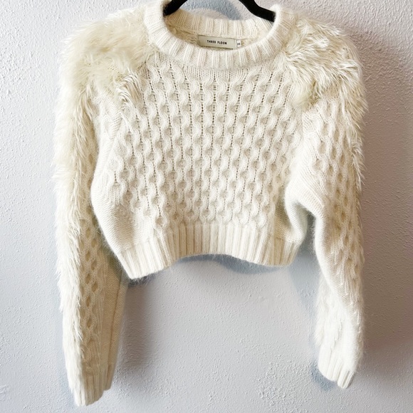 Nasty Gal Sweaters - Three Floor (Nasty Gal) cream crop angora sweater size xs